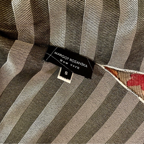 Margot Rozanska NY Sheer Striped Architectural Blouse Jacket, size Small - Picture 7 of 9